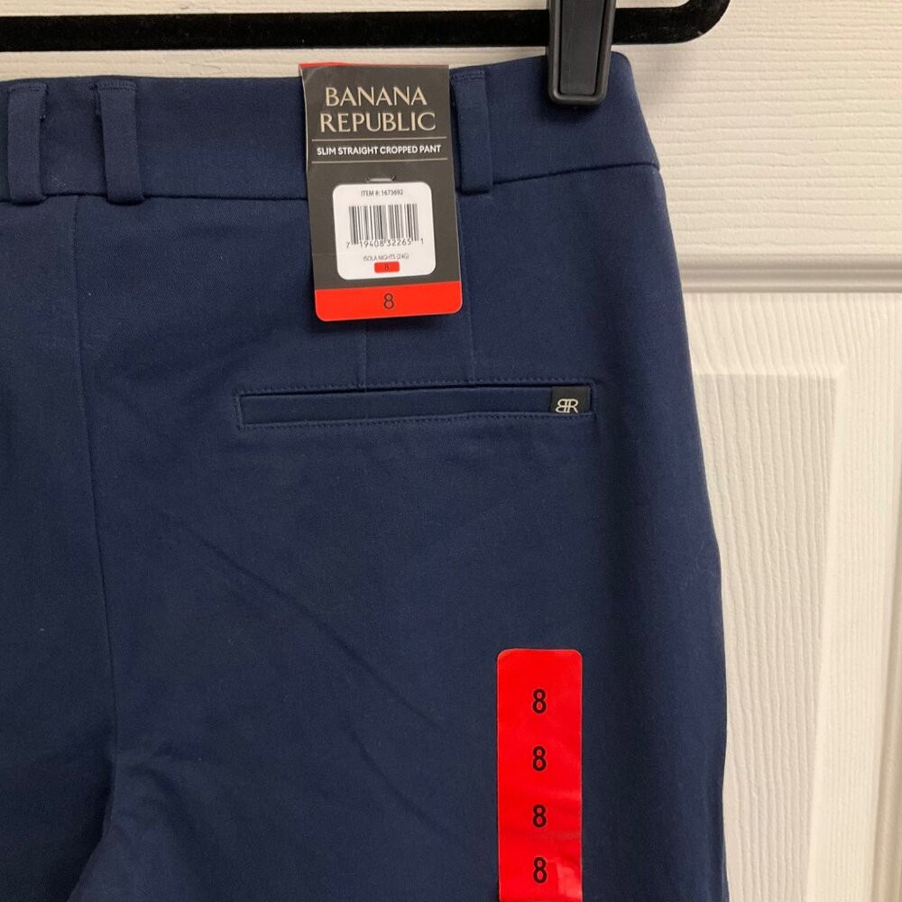 Banana Republic Womens Sz 8 Slim-Straight Midrise Navy Capri Stretch Career Pant - Picture 6 of 8